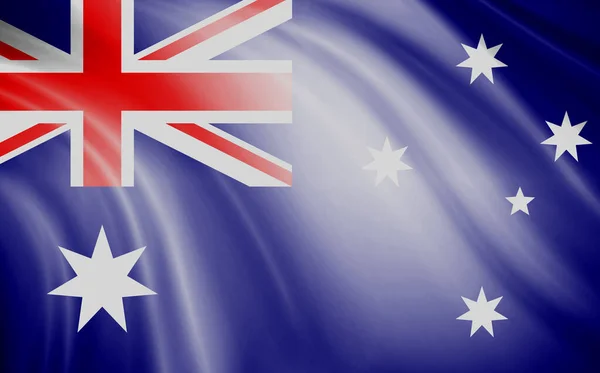 Bandera Australia Con Olas Viento — Foto de Stock