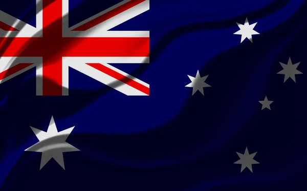 Fondo Con Bandera Australia Con Olas — Foto de Stock