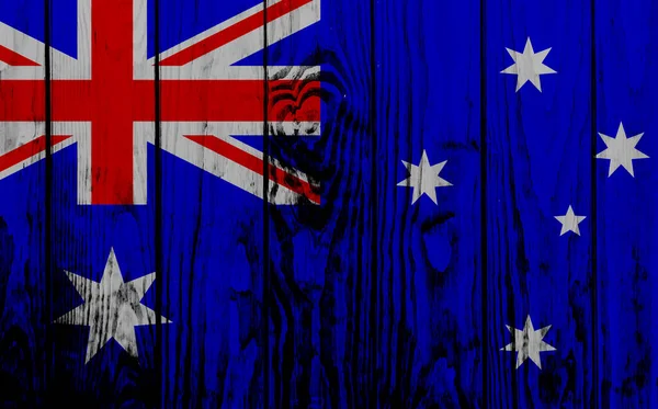 Fondo Con Bandera Australia Sobre Tablas Madera Ilustración — Foto de Stock