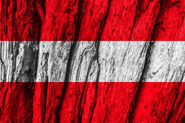 Bandiera Dell Austria Corteccia Legno — Foto Stock