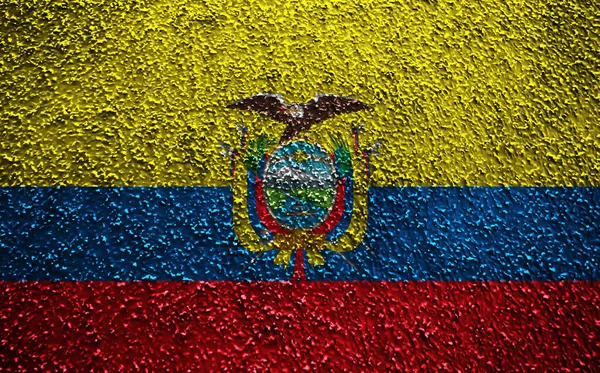 Ecuador Flagga Rynkig Vägg — Stockfoto