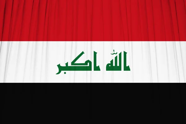 Flagge Des Irak Auf Vorhang — Stockfoto