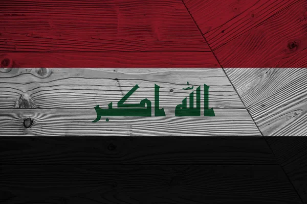 Flagge Des Irak Auf Holzbrettern — Stockfoto