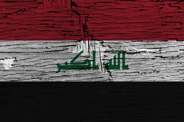 Flagge Des Irak Auf Holzbrettern — Stockfoto