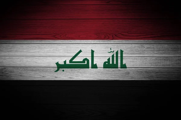 Bandeira Iraque Tábuas Madeira — Fotografia de Stock