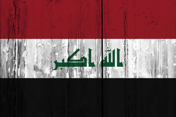 Flagge Des Irak Auf Holzbrettern — Stockfoto