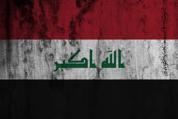 Bandeira Iraque Tecido Velho Sujo — Fotografia de Stock