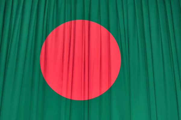 Bangladéšská Vlajka Vlnitém Závěsu — Stock fotografie