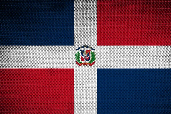 Bandeira República Dominicana Com Entrelaçamento — Fotografia de Stock
