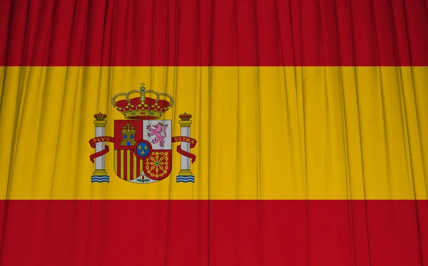 Bandera España Sobre Ondulado Paño — Foto de Stock