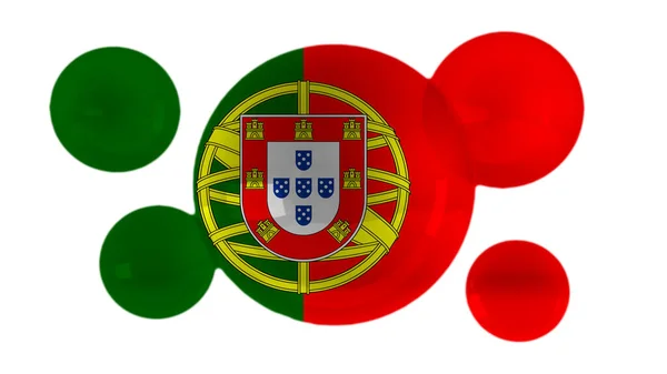 Bandera Portuguesa Burbujas Ilustrador — Foto de Stock