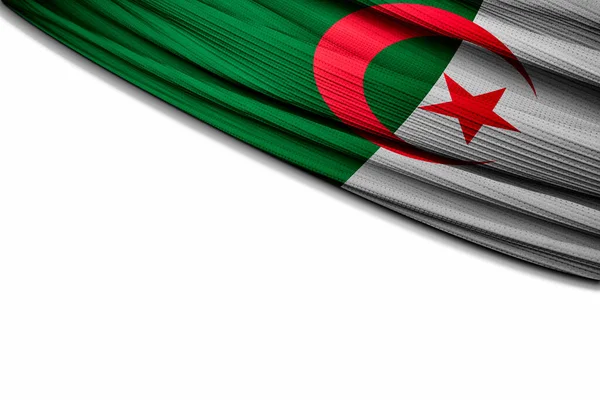 Våldtäkt Algeriets Flagga Vit Bakgrund — Stockfoto