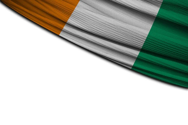 Abdecktuch Der Flagge Der Elfenbeinküste Auf Weißem Hintergrund — Stockfoto