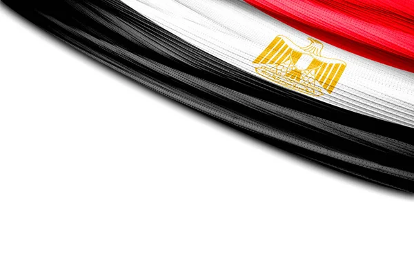 Beyaz Arkaplanda Mısır Bayrağının Örtüsü — Stok fotoğraf