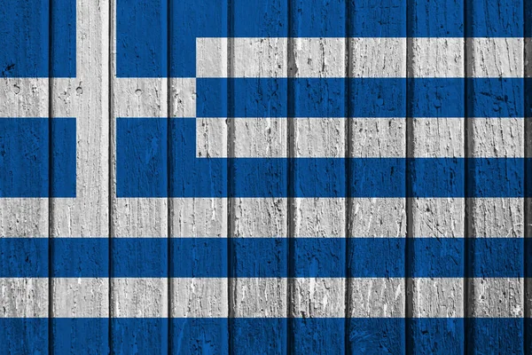 Bandeira Grécia Tábuas Madeira — Fotografia de Stock