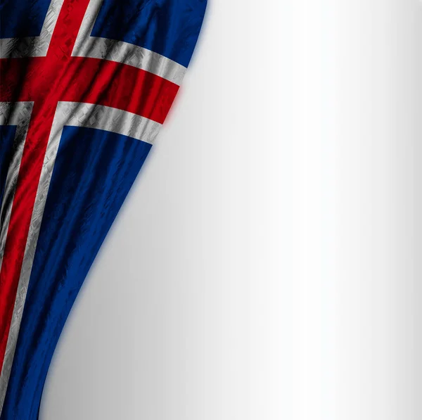 Viol Drapeau Islande Sur Fond Blanc — Photo