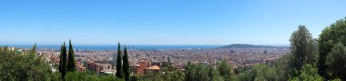 İspanya Park Guell 'den Barselona Panoraması