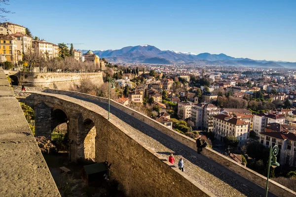 Görüntü Bergamo Alta Dan Ocak 2018 Bergamo Lombardiya Brescia — Stok fotoğraf