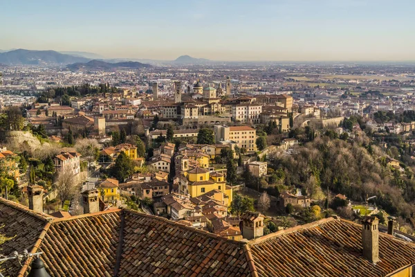 Κάτοψη Του Μπέργκαμο Δεκεμβρίου 2017 Μπέργκαμο Λομβαρδία Ιταλία — Φωτογραφία Αρχείου
