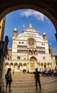 Padua 'daki Piazza del Duomo manzarası. 14 Temmuz 2019 Padua, Veneto - İtalya