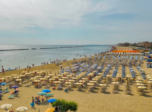 Top View Valverde Beach Cesenatico Italy — Stock Photo, Image