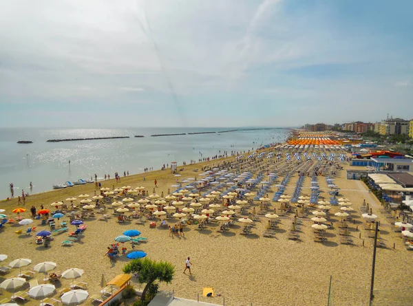 Cesenatico Daki Valverde Sahilinin Üst Manzarası Talya — Stok fotoğraf