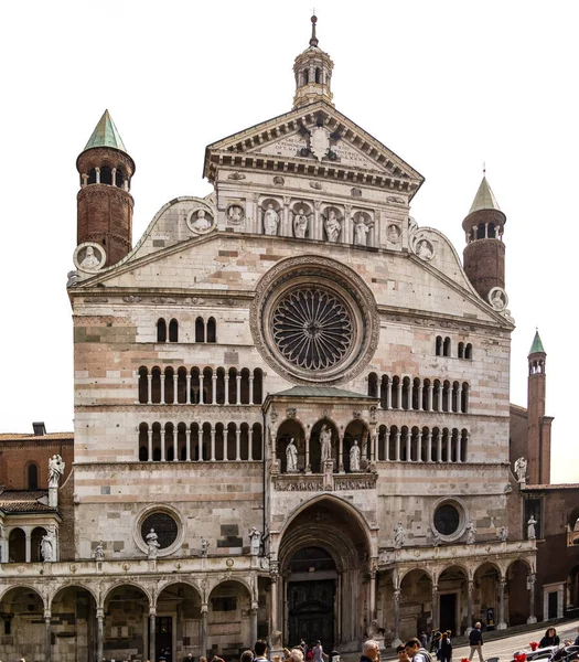 Vista Para Catedral Cremona Abril 2018 Cremona Lombardia Itália — Fotografia de Stock