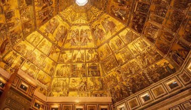 Floransa 'daki Baptistery' nin tavan manzarası. 23 Nisan 2018 Floransa, Toskana - İtalya