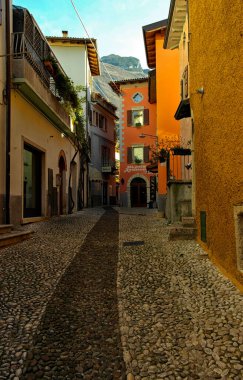 Garda Gölü 'ndeki Malcesine Köyü. 8 Aralık 2016 Malcesine, Verona - İtalya