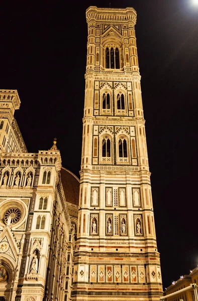 Floransa Toskana Daki Giotto Kulesi Nin Gece Görüşü Talya — Stok fotoğraf
