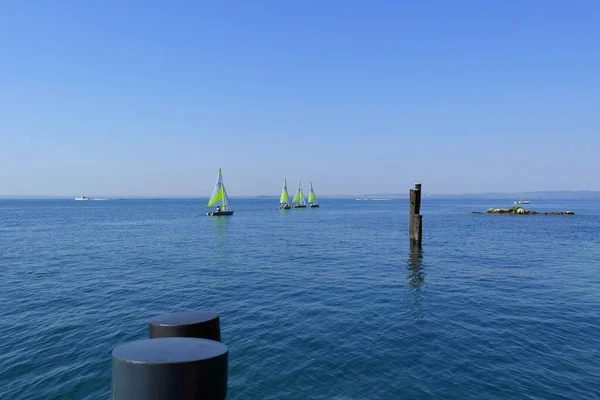 Garda Gölü Nde Tekneler Punta San Vigilio Haziran 2016 Verona — Stok fotoğraf