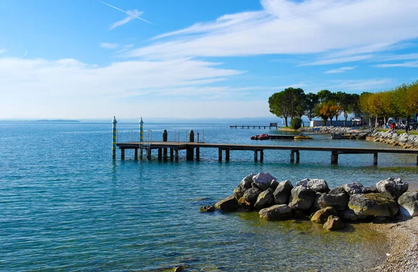 Blick Auf Den Gardasee Von Bardolino Aus November 2014 Bardolino — Stockfoto