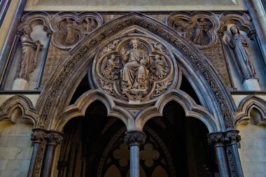 Westminster Manastırı (Westminster Üniversitesi St. Peter Kilisesi), UNESCO Dünya Mirası Bölgesi Dekorasyonları. Londra, İngiltere - 13 Şubat 2017