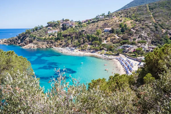 Vista Del Mar Azul Desde Isla Giglio Toscana Italia — Foto de Stock
