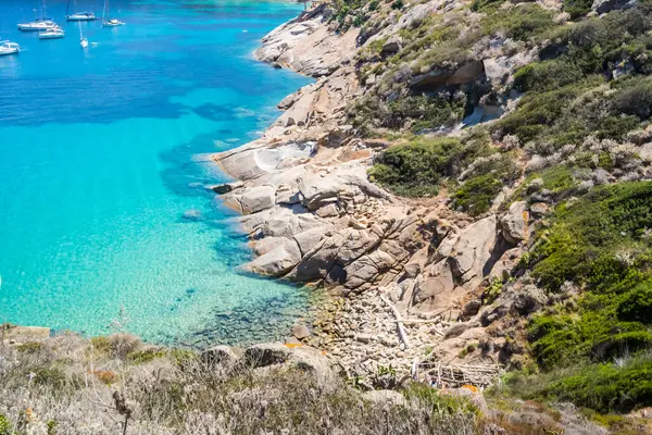 Vista Mar Azul Ilha Giglio Toscana Itália — Fotografia de Stock