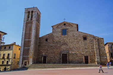 Val d 'Orcia' daki Montepulciano. Haziran 2017 Montepulciano, Toskana - İtalya