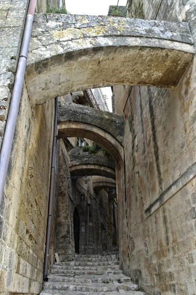 Escalera Con Arcos Matera Basilicata Italia — Foto de Stock