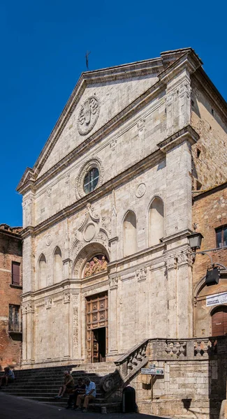 Vista Sulla Chiesa Sant Agostino Montepulciano Giugno 2017 Montepulciano Toscana — Foto Stock