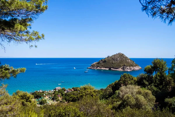 Pláž Viste Mount Argentario Toskánsko Itálie — Stock fotografie