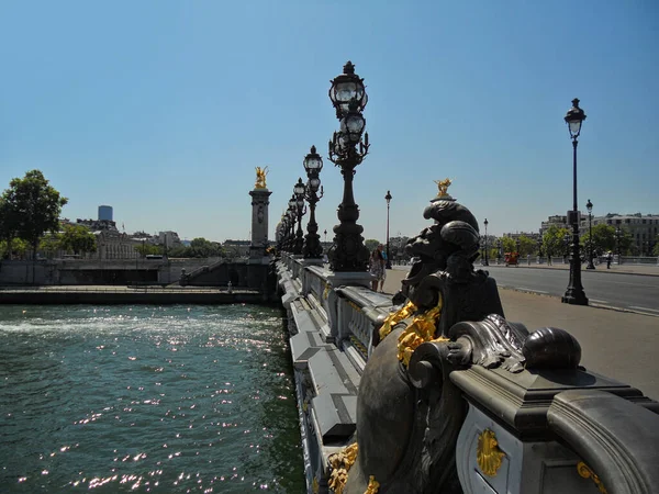 Alexander Köprüsü Ağustos 2016 Paris Fransa — Stok fotoğraf