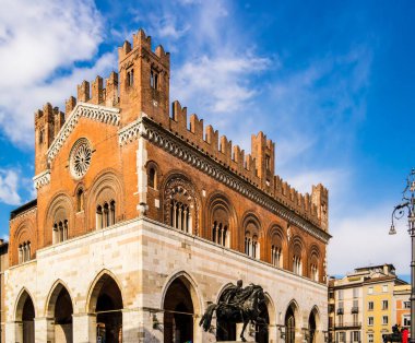 View of the Gothic Palace in Piacenza, Emilia Romagna - Italy clipart