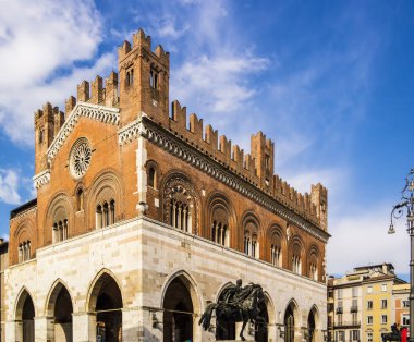 View of the Gothic Palace in Piacenza, Emilia Romagna - Italy clipart