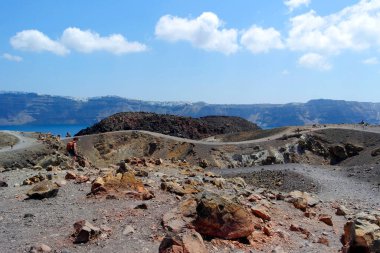 Yunanistan, Santorini adasındaki volkandan görüntü