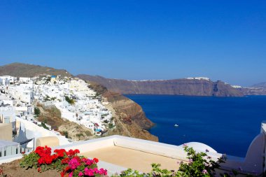 Santorini adasının manzarası