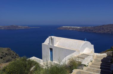 Santorini adasının manzarası