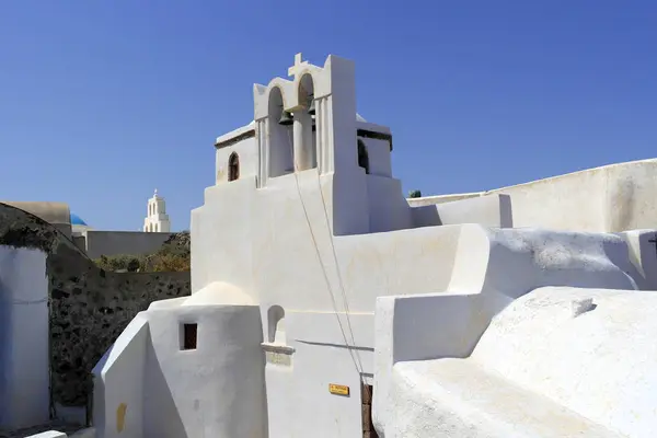 Iglesia Blanca Isla Santorini Grecia — Foto de Stock