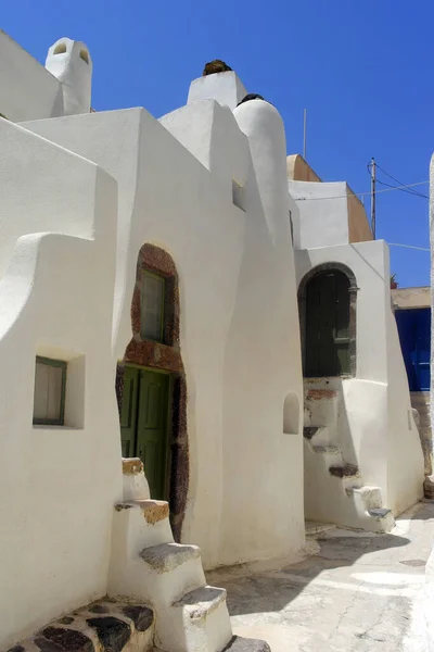 Arquitectura Blanca Del Casco Antiguo Oia Santorini Griego — Foto de Stock