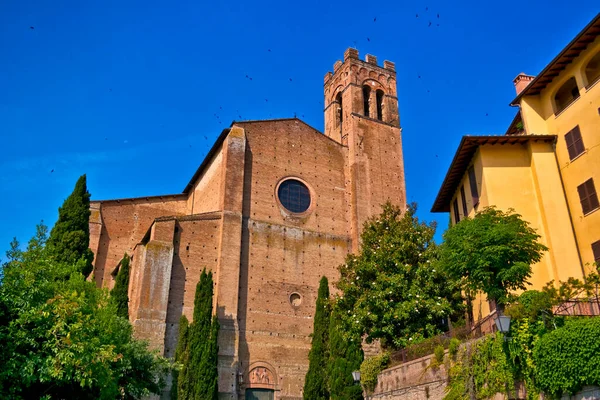 Utsikt Över San Domenico Basilikan Siena Toscana Italien — Stockfoto