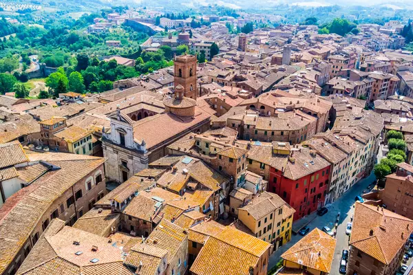 Vista Torre Mangia Siena Toscana Itália — Fotografia de Stock