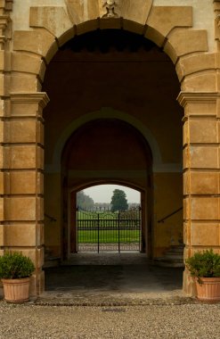Piazzola sul Brenta 'daki Villa Contarini' nin detayları. 11 Kasım 2016 Piazzola Konsolosu Brenta, Padova - İtalya